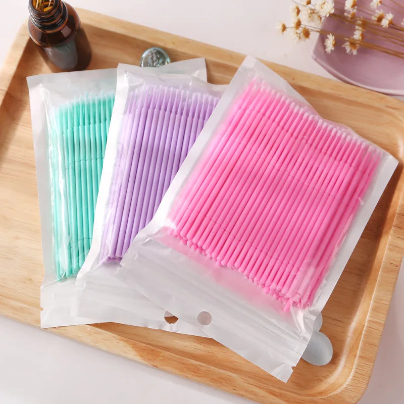 100 pcs Disposable Micro Brush Mascara
