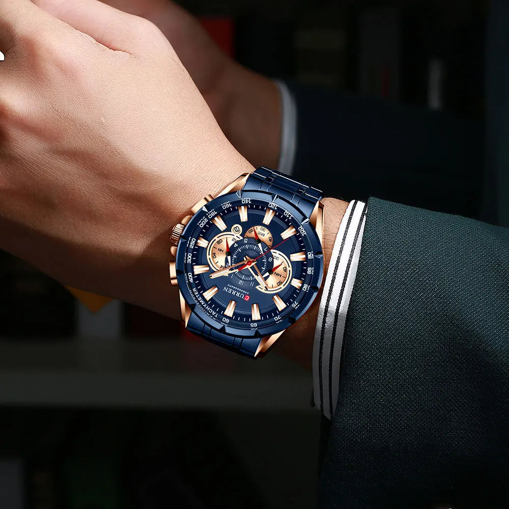 Casual Sport Chronograph Men's Watches Stainless Steel