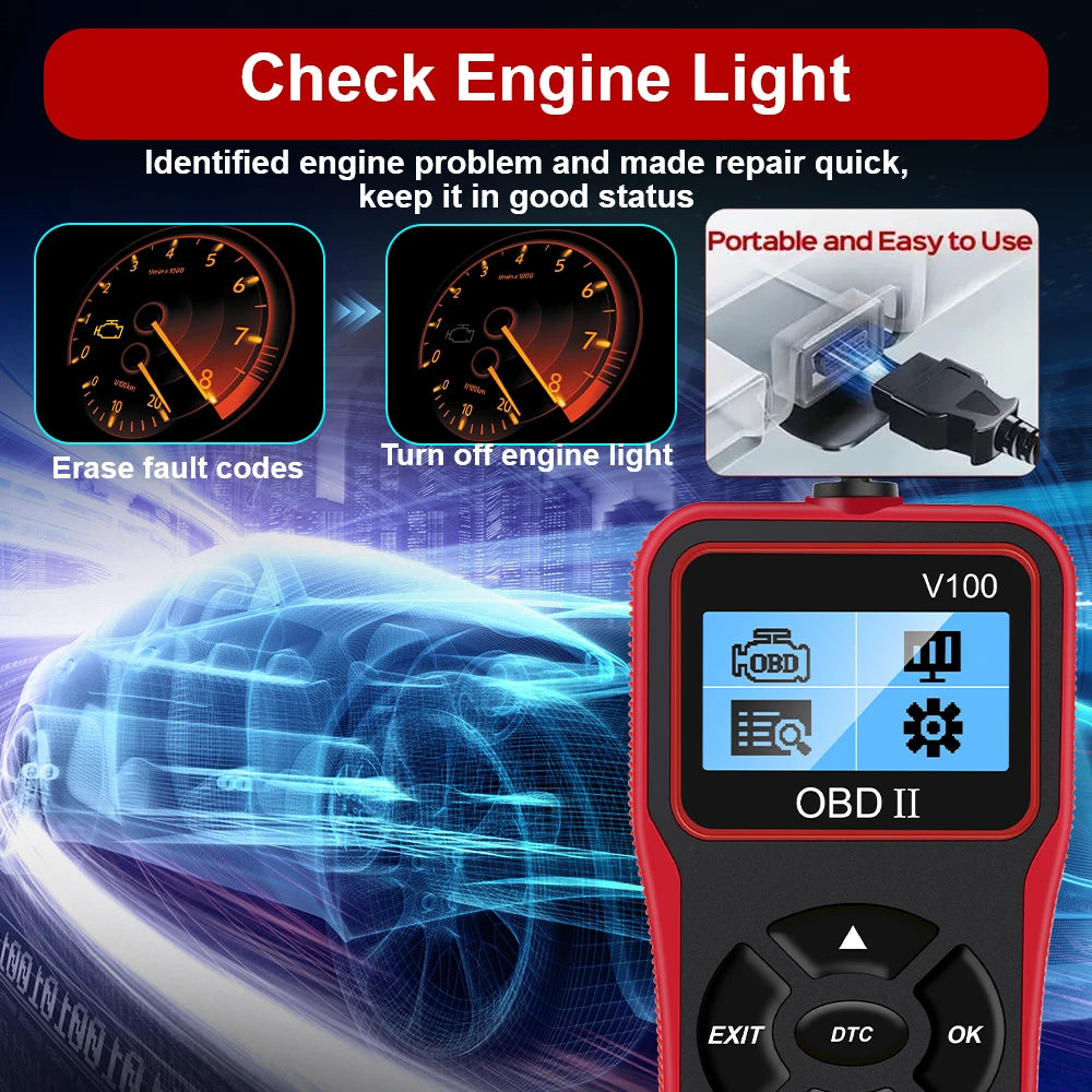 OBD 2 Scanner OBD2 Code Reader V100 Universal Car Diagnostic Tools