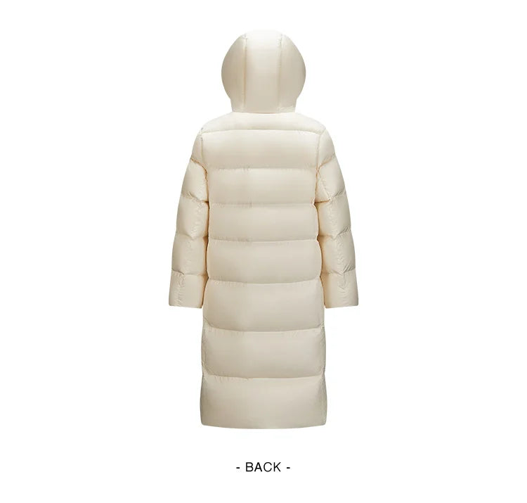 Semir Down Jacket Women Long Length Three-Proof Versatile 2024 Updated Winter New Loose Hooded Coat Simple Down Jacket