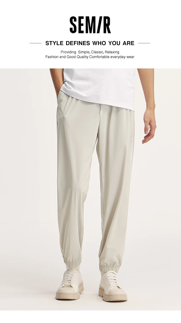Semir Casual Trousers Men Cool Feeling Sun Protection Sporty Loose Cuffed Trousers Summer Long Trousers Printed Trousers