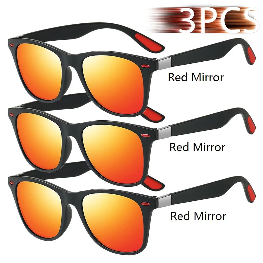3 Pieces Fashion Unisex Vintage Square Sunglasses