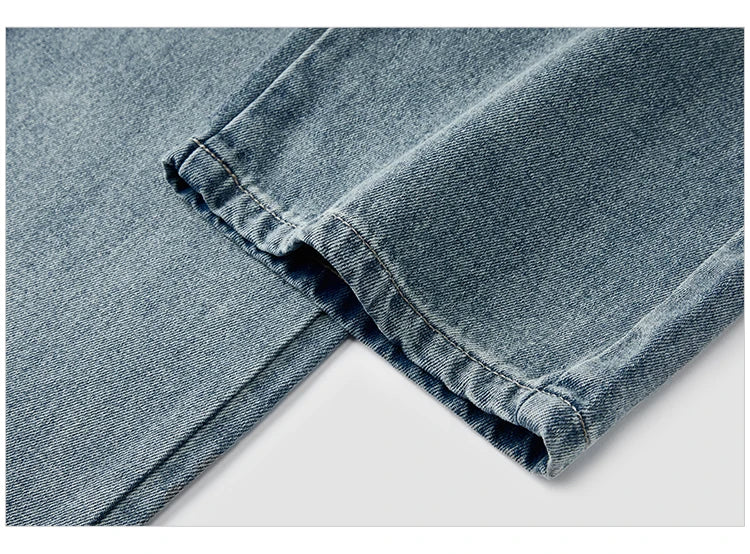 Semir Jeans Women 2024 New Winter Style with Fleece-Lined Floor-Length Trousers Hong Kong Style Wide-Leg Trousers