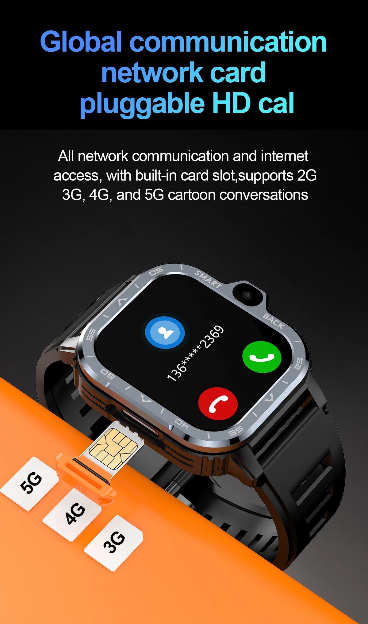 Android Smart Watch Men GPS 16G/64G ROM