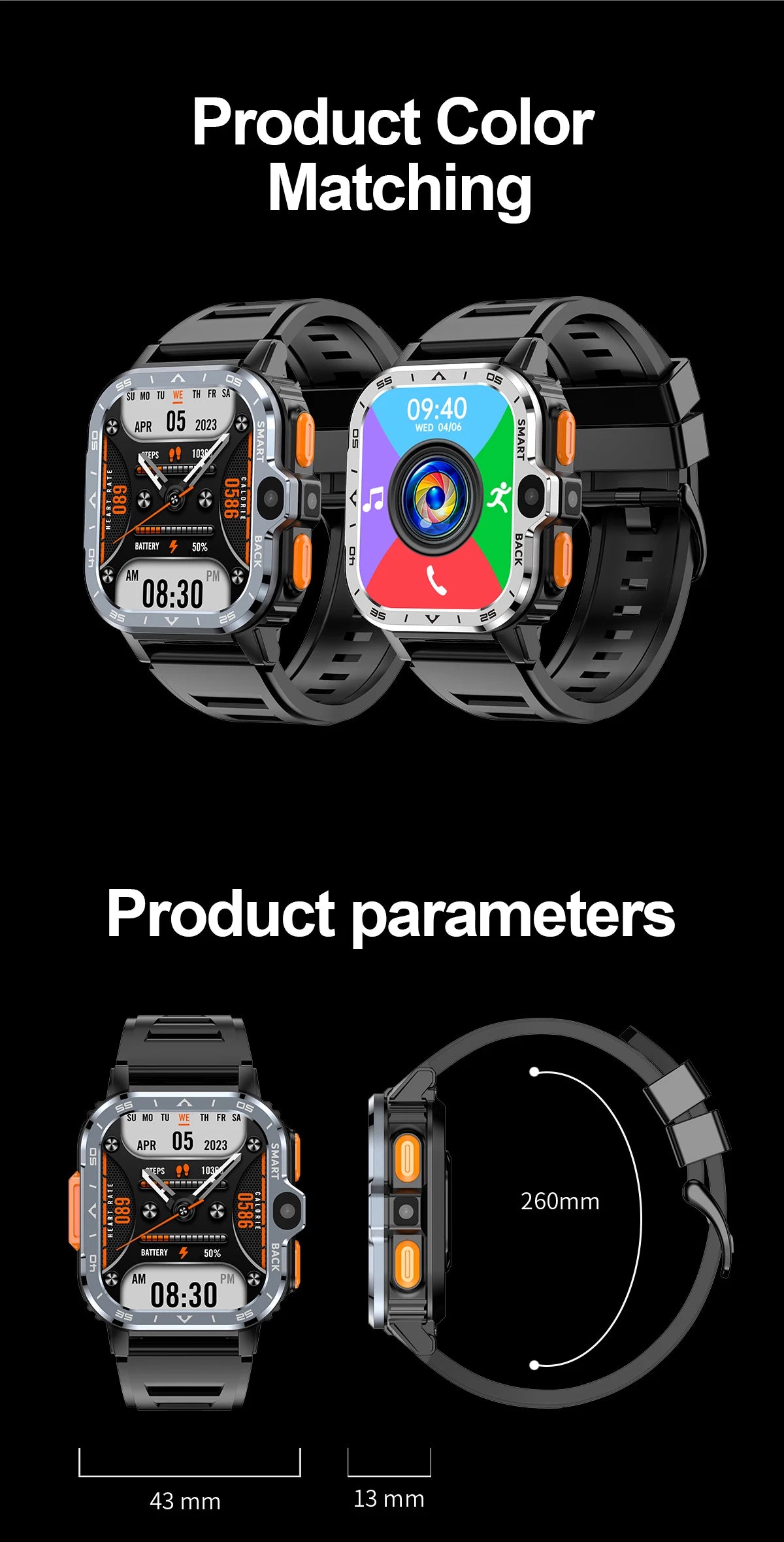 Android Smart Watch Men GPS 16G/64G ROM