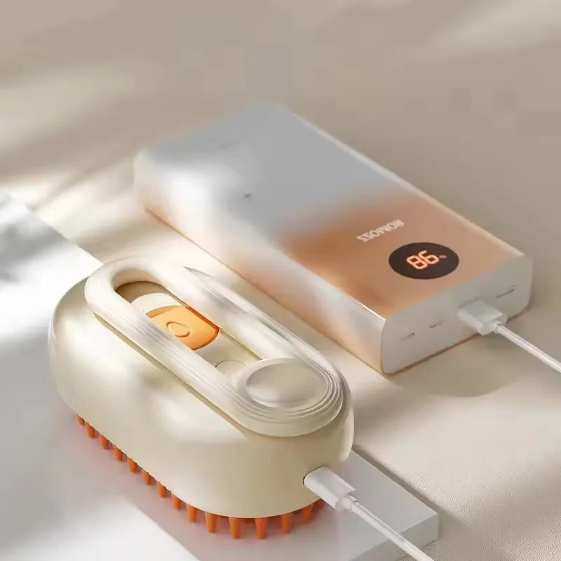 3合1 Dog Hair Brush Cat Hair Brush Electric Pet Cleaning Brush Steam Spray Brush Massage Hair Removal Comb Anti Flying Brush
