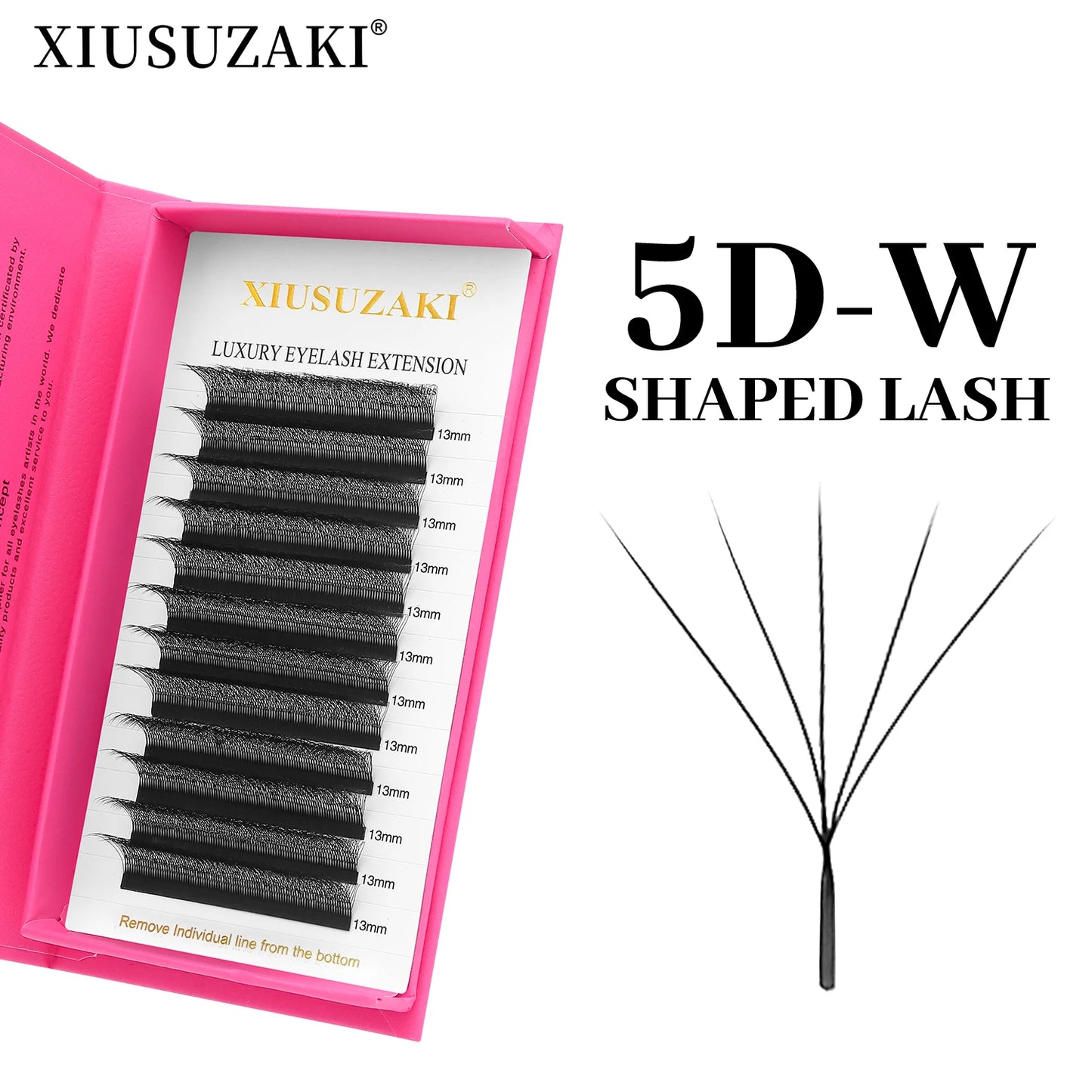 5D W Lashes Black Premade Fans