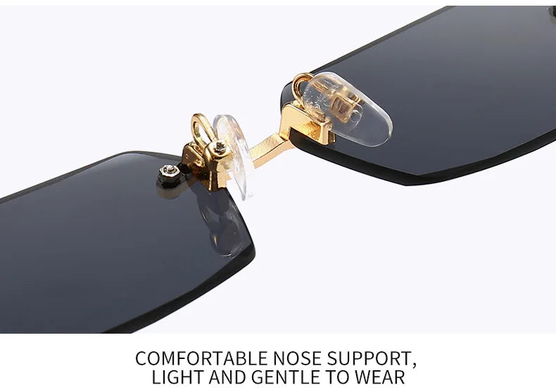 Sunglasses Rectangle Fashion Popular Women and Men Shades Small
