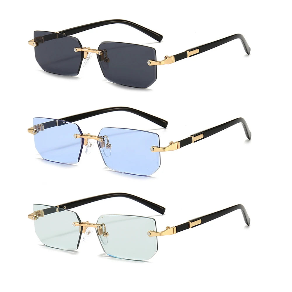 Sunglasses Rectangle Fashion Popular Women and Men Shades Small