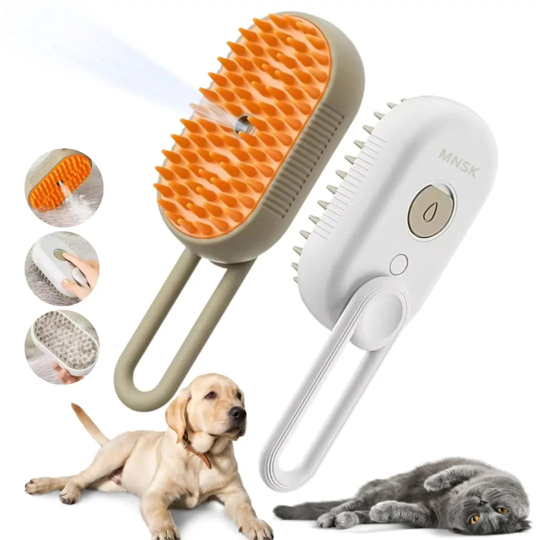 3合1 Dog Hair Brush Cat Hair Brush Electric Pet Cleaning Brush Steam Spray Brush Massage Hair Removal Comb Anti Flying Brush