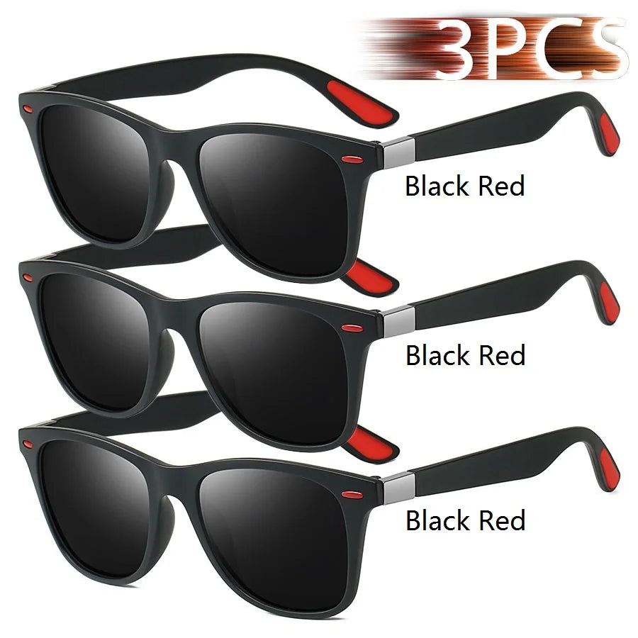 3 Pieces Fashion Unisex Vintage Square Sunglasses