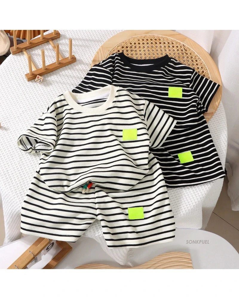 2Pcs Fashion Children Short Sleeve Shorts Sets Summer