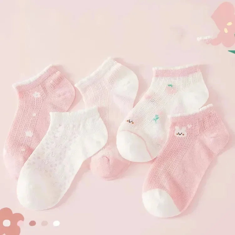 Kids Socks 5 Pairs/Lot Spring Summer Cotton Girls Socks