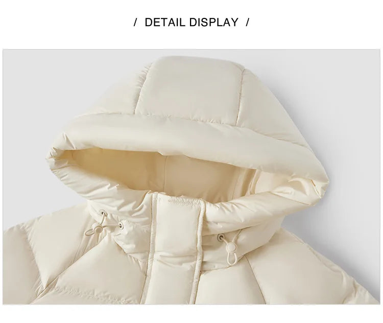 Semir Down Jacket Women Solid Color Loose Versatile 2024 Winter New Three-Proof Hooded Puffer Coat Down Jacket