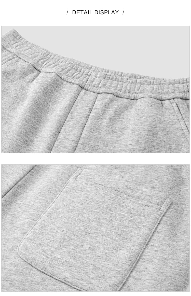 Semir Pants Men Fleece Lined 2024 Winter New Thermal Bacteriostatic Solid Color Loose Elastic Waist Straight Leg Pants