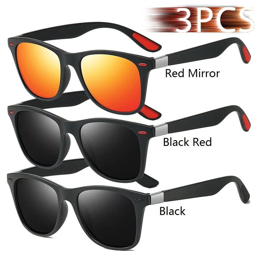 3 Pieces Fashion Unisex Vintage Square Sunglasses