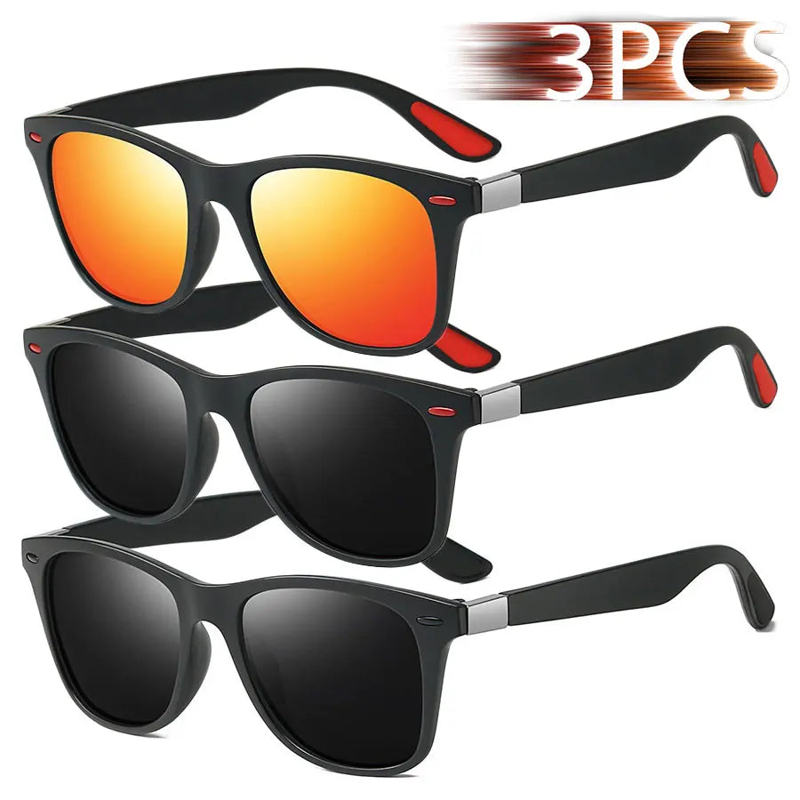 3 Pieces Fashion Unisex Vintage Square Sunglasses