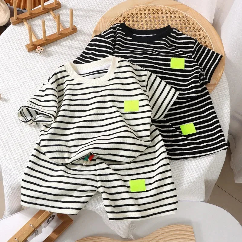 2Pcs Fashion Children Short Sleeve Shorts Sets Summer