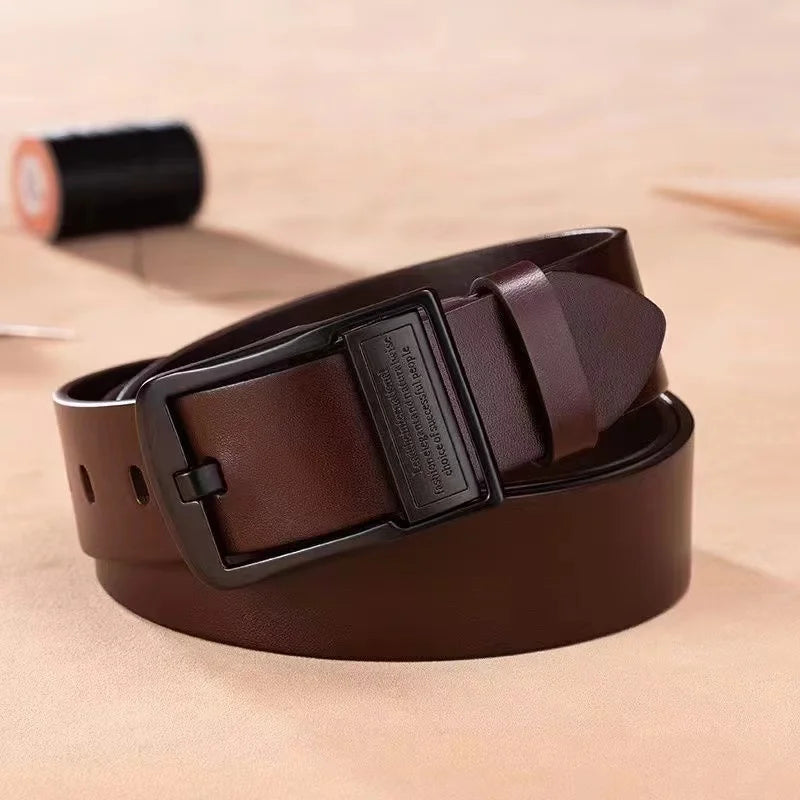 Leather Men's Belt Fashion Metal Alloy