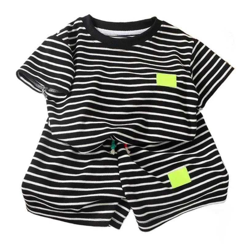 2Pcs Fashion Children Short Sleeve Shorts Sets Summer