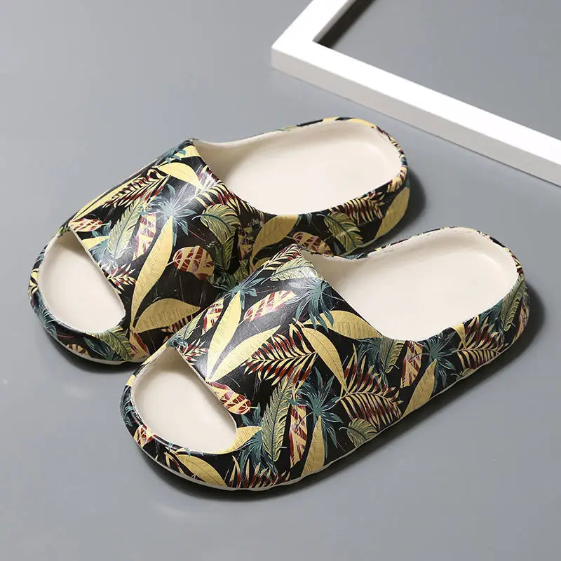 Designer Slides Summer House Thick Printed Graffiti Men Slippers Women Flip Flops Unisex Platform Shoes 2023 New Outdoor Sandals