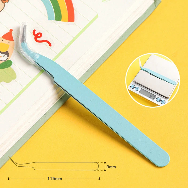 Stainless Steel Straight Curved Tweezers Colorful