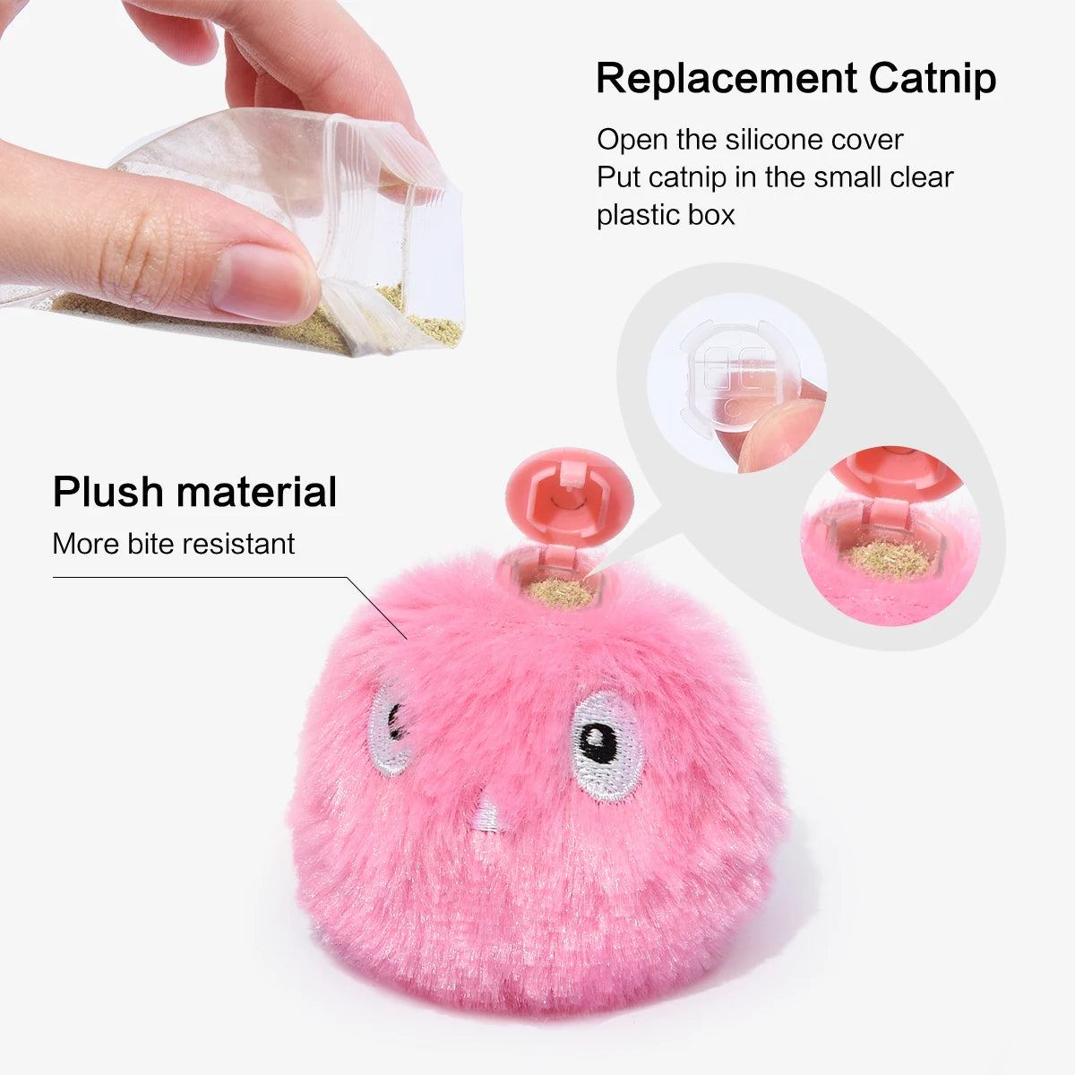 1/3Pcs Interactive Ball Smart Cat Dog Toys Plush Electric Catnip Training Toy Kitten Touch Sounding Pet Product Squeak Toy Ball