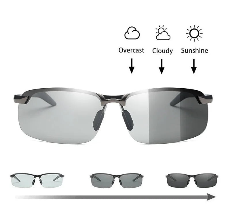 Men Photochromic Polarized Sunglasses