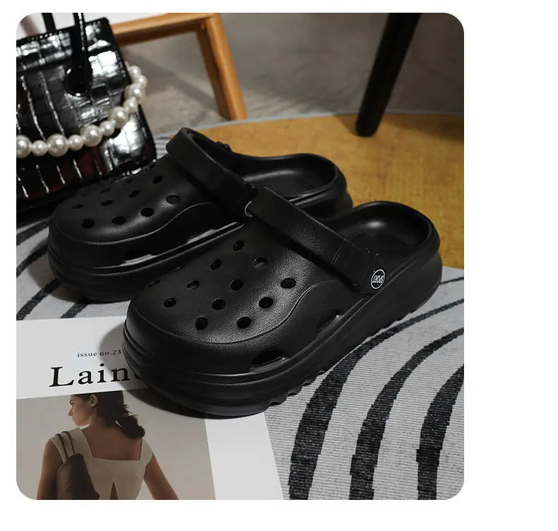 Chunky Platform Clogs Shoes for Women Thick Bottom Non Slip Beach Sandals Woman Summer 2024 Fashion Wedges EVA Sandals Slippers