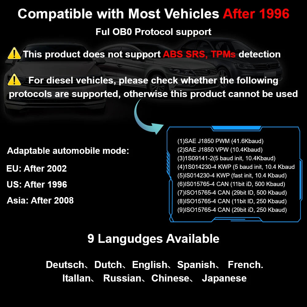 OBD 2 Scanner OBD2 Code Reader V100 Universal Car Diagnostic Tools