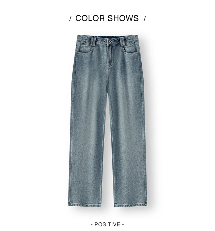 Semir Jeans Women 2024 New Winter Style with Fleece-Lined Floor-Length Trousers Hong Kong Style Wide-Leg Trousers