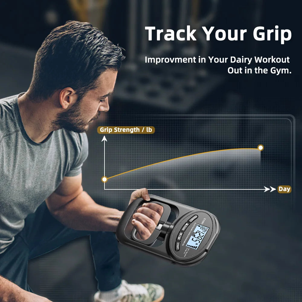 265 Lbs Digital Hand Dynamometer Grips Strength Trainer Electronic