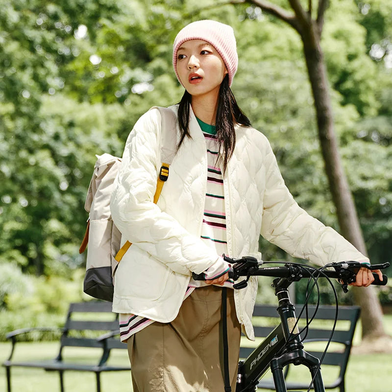 Semir Down Jacket Women Solid Color Three-Proof Loose Casual Style New Winter 2024 Lazy Baseball Collar Lightweight Coat