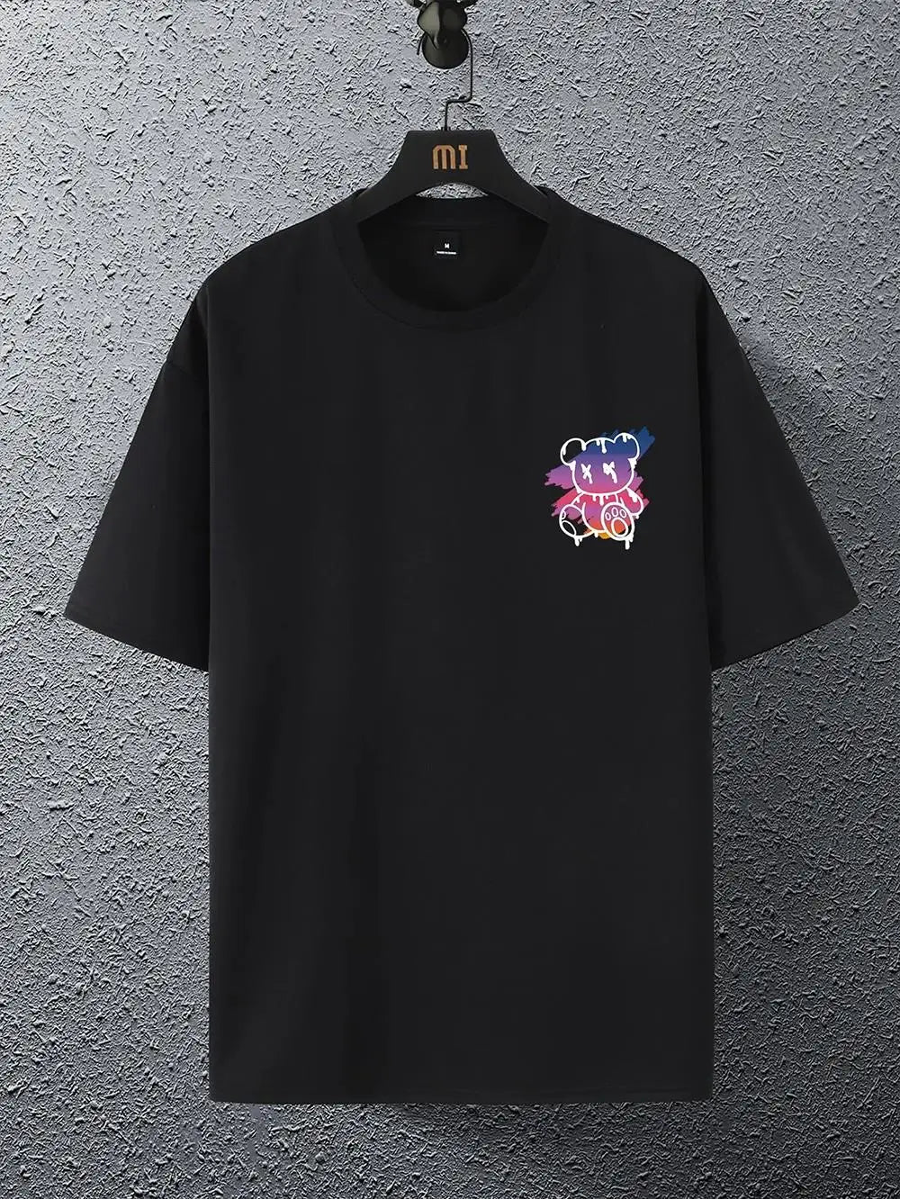 New York Art Word Cartoon Bear Sunset Scenery Design T Shirts Men Fashion Cotton Shirt Loose Summer T Shirts Oversized Tee
