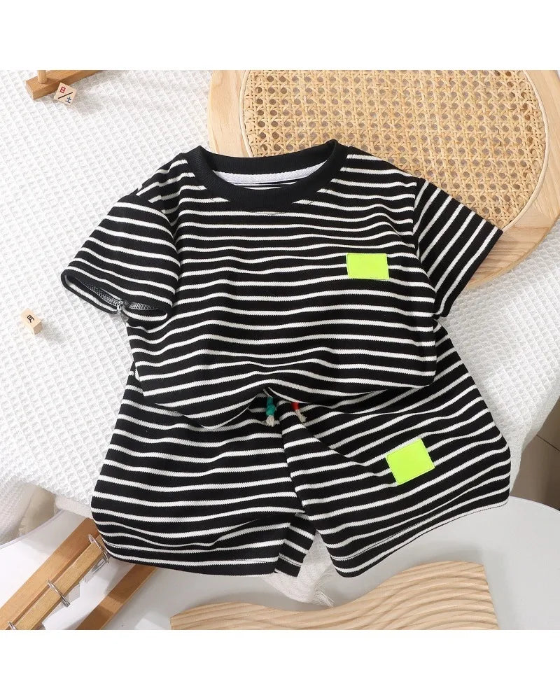 2Pcs Fashion Children Short Sleeve Shorts Sets Summer