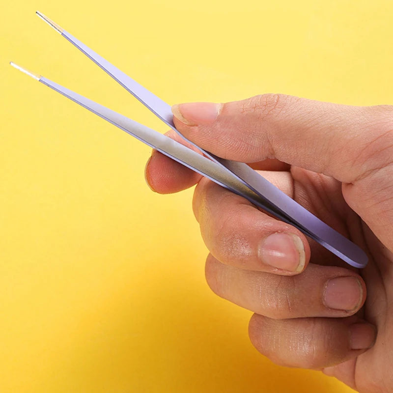 Stainless Steel Straight Curved Tweezers Colorful