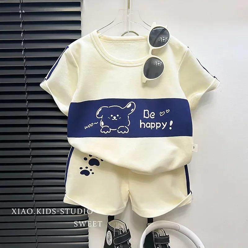 Kids Short Sleeve Suit Striped Girls & Boys