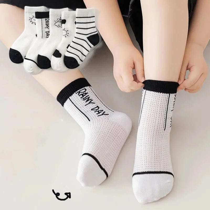 Kids Socks 5 Pairs/Lot Spring Summer Cotton Girls Socks