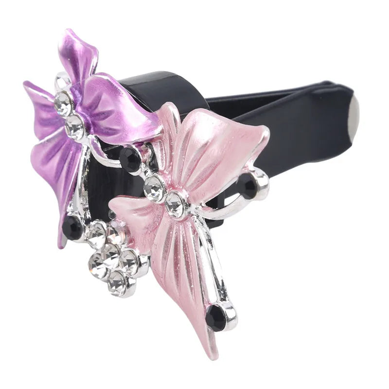 Car Air Outlet Perfume Clip Exquisite Diamond-studded Butterfly Air Conditioning Air Outlet Jewelry Goddess Car AromatherapyClip