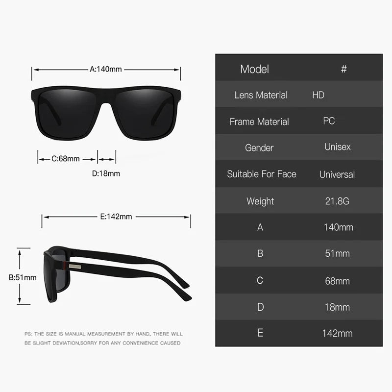 Fashion Vintage Square Sunglasses Men and Women