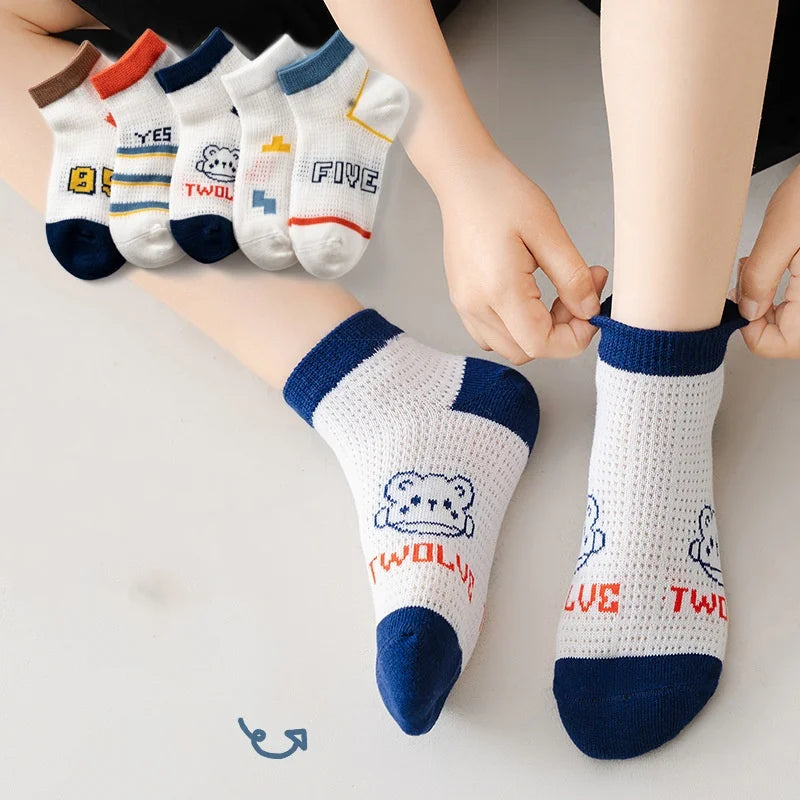 Kids Socks 5 Pairs/Lot Spring Summer Cotton Girls Socks