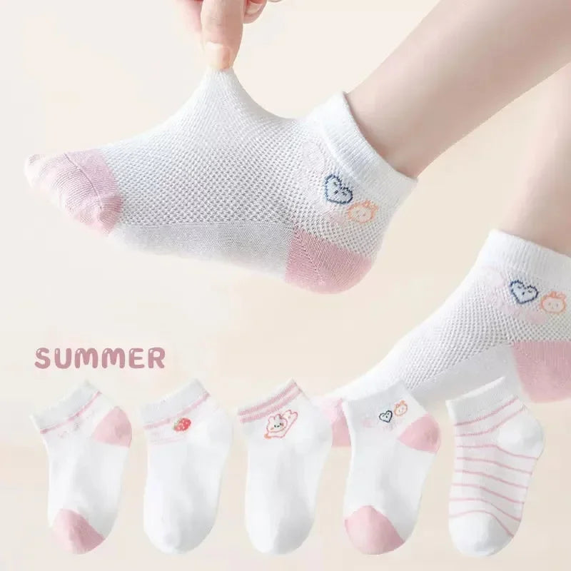 Kids Socks 5 Pairs/Lot Spring Summer Cotton Girls Socks