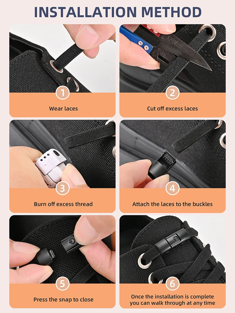 8mm No Tie Shoe Laces Without Ties