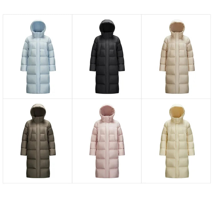 Semir Down Jacket Women Long Length Three-Proof Versatile 2024 Updated Winter New Loose Hooded Coat Simple Down Jacket