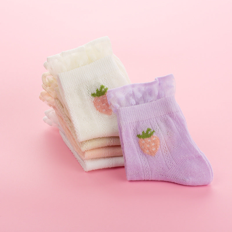 Kids Socks 5 Pairs/Lot Spring Summer Cotton Girls Socks
