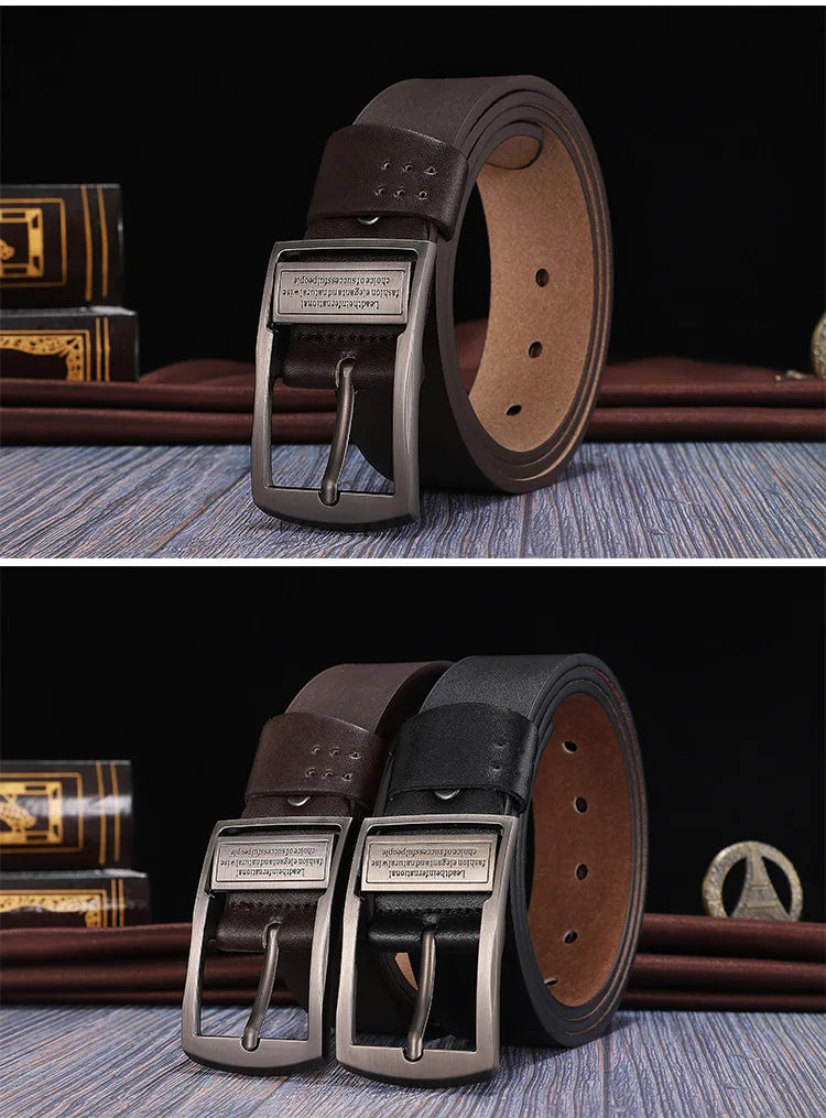 Leather Men's Belt Fashion Metal Alloy
