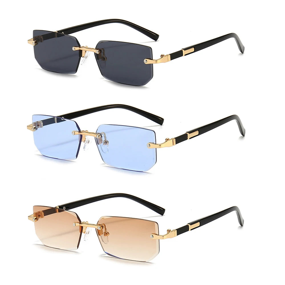 Sunglasses Rectangle Fashion Popular Women and Men Shades Small