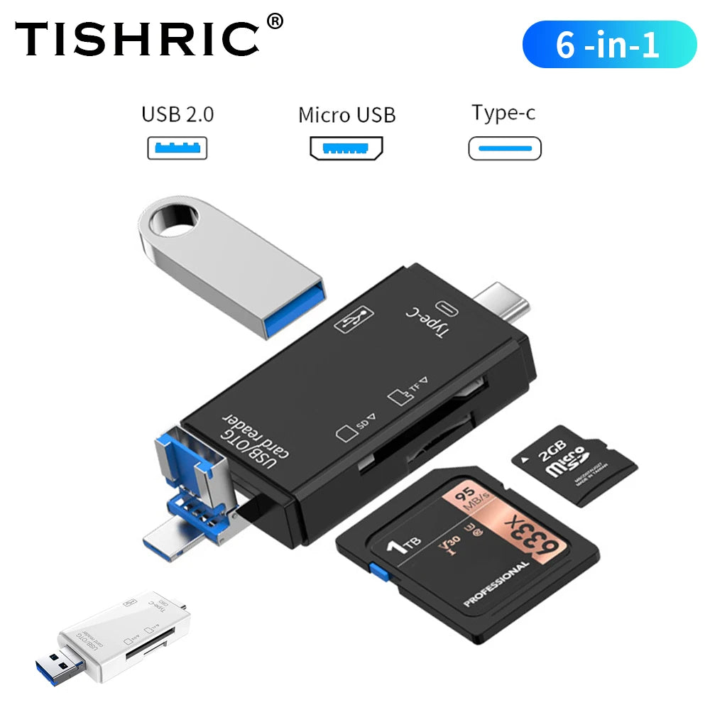 Micro USB Type C Adapter USB TF SD Card Reader USB-C Memory