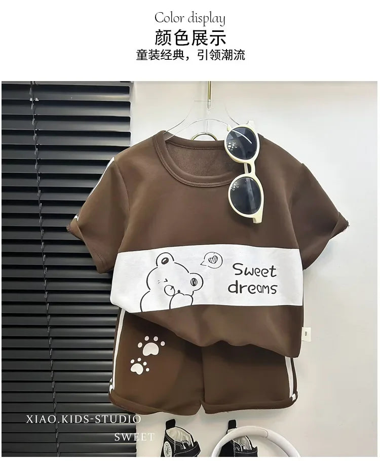 Kids Short Sleeve Suit Striped Girls & Boys