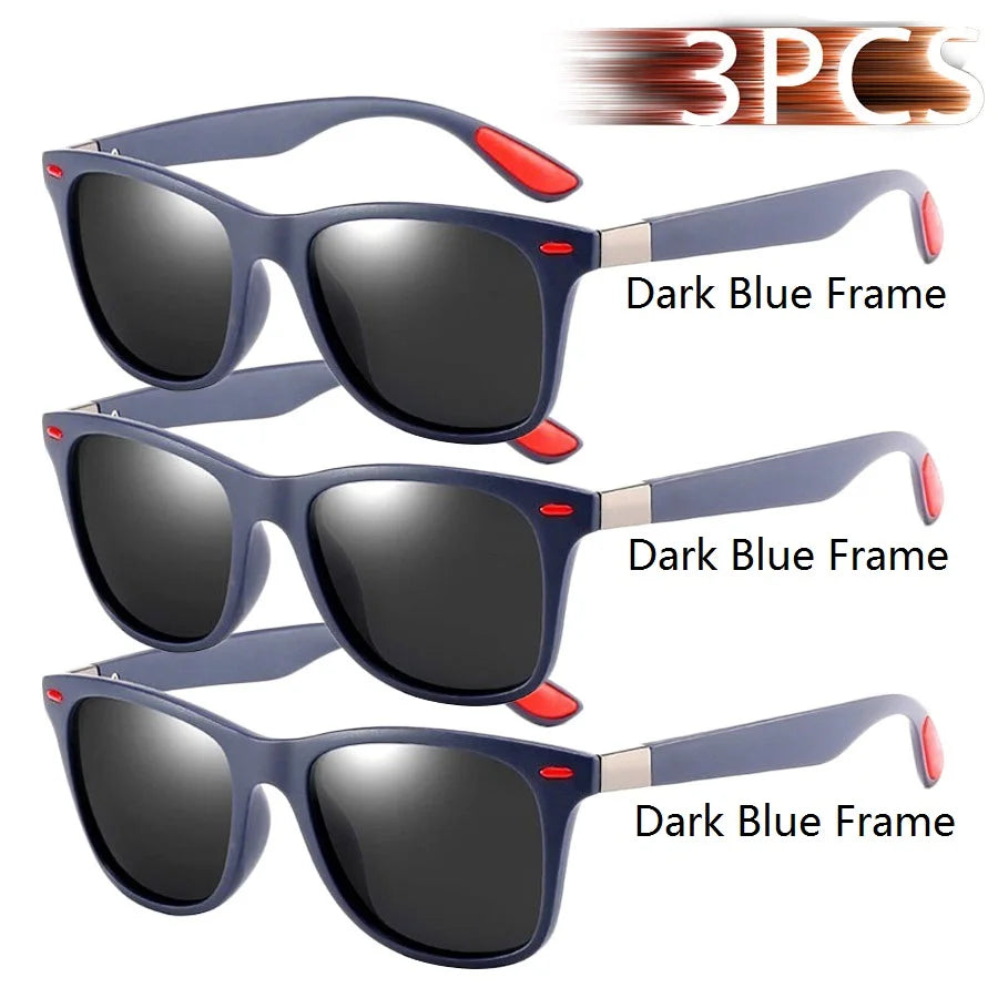 3 Pieces Fashion Unisex Vintage Square Sunglasses